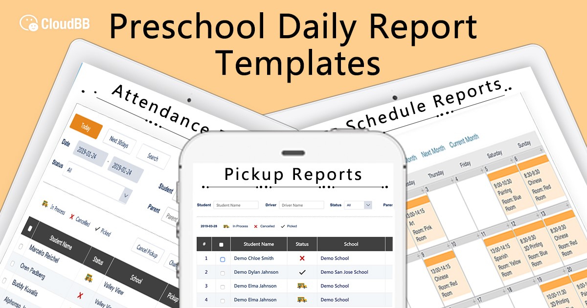 Preschool Daily Report Templates